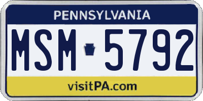 PA license plate MSM5792