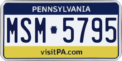 PA license plate MSM5795
