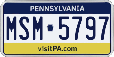 PA license plate MSM5797