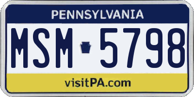 PA license plate MSM5798