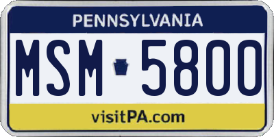 PA license plate MSM5800