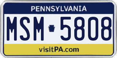 PA license plate MSM5808