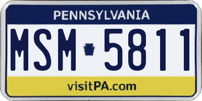 PA license plate MSM5811