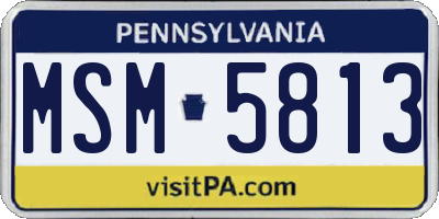 PA license plate MSM5813