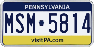 PA license plate MSM5814