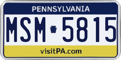 PA license plate MSM5815