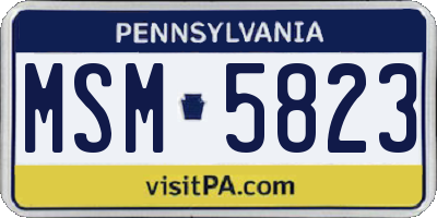 PA license plate MSM5823