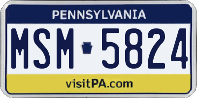 PA license plate MSM5824