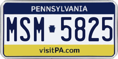 PA license plate MSM5825