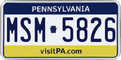 PA license plate MSM5826