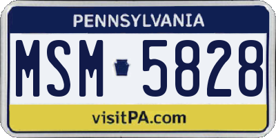 PA license plate MSM5828