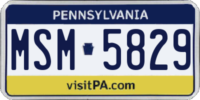 PA license plate MSM5829