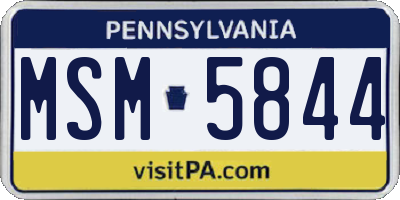 PA license plate MSM5844