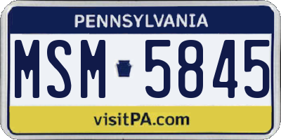 PA license plate MSM5845
