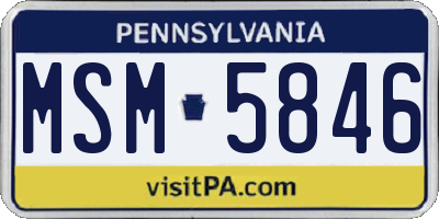 PA license plate MSM5846