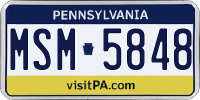 PA license plate MSM5848
