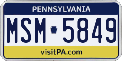 PA license plate MSM5849