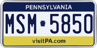 PA license plate MSM5850