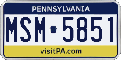 PA license plate MSM5851