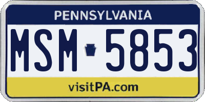 PA license plate MSM5853