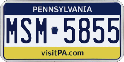 PA license plate MSM5855