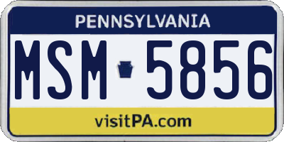 PA license plate MSM5856