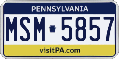PA license plate MSM5857