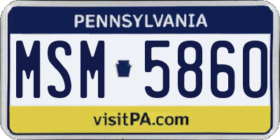 PA license plate MSM5860