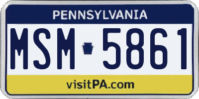 PA license plate MSM5861