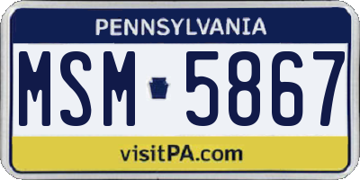 PA license plate MSM5867