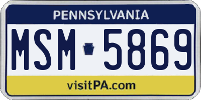 PA license plate MSM5869