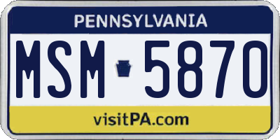 PA license plate MSM5870