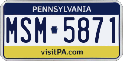 PA license plate MSM5871