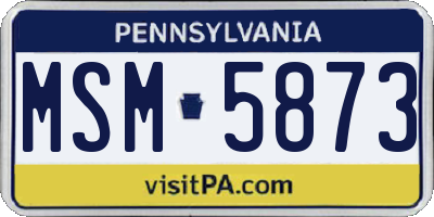 PA license plate MSM5873