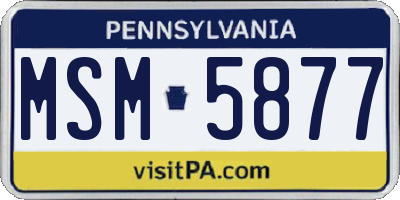 PA license plate MSM5877