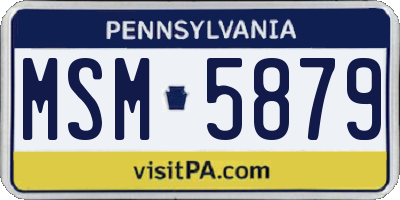 PA license plate MSM5879