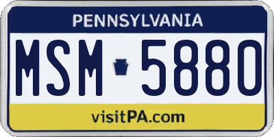 PA license plate MSM5880