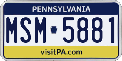 PA license plate MSM5881