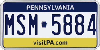 PA license plate MSM5884