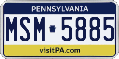 PA license plate MSM5885