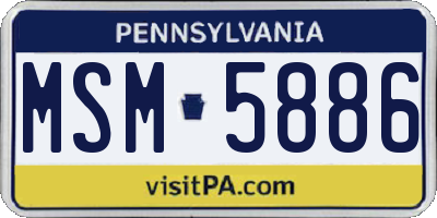 PA license plate MSM5886