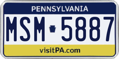 PA license plate MSM5887
