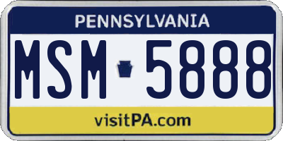 PA license plate MSM5888