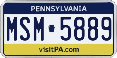 PA license plate MSM5889