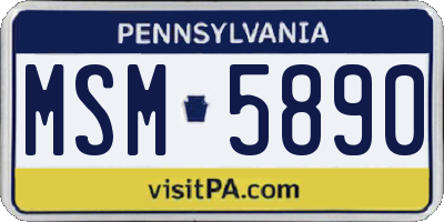 PA license plate MSM5890