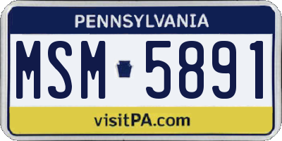 PA license plate MSM5891