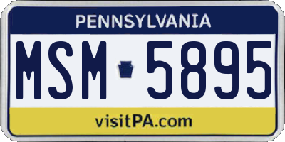 PA license plate MSM5895