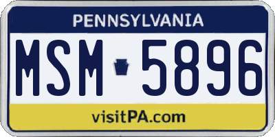PA license plate MSM5896