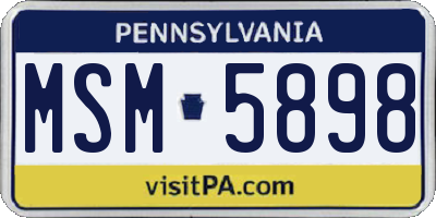 PA license plate MSM5898