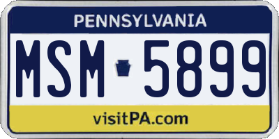 PA license plate MSM5899